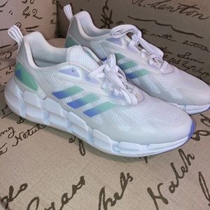 Women’s White, Green, and Purple Adidas Sneakers